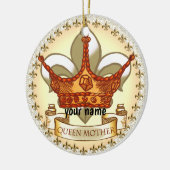 クイーン王室のマザー名前をカスタムする セラミックオーナメント (左)