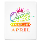 クイーン生まれは4月の誕生日プレゼント フォトプリント            (正面)