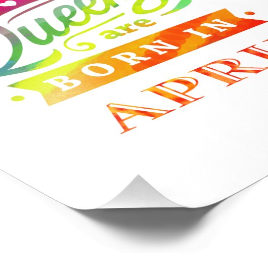 クイーン生まれは4月の誕生日プレゼント フォトプリント            (角)