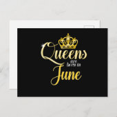 クイーン生まれは6月の女性の女の子の誕生日 シーズンポストカード (正面/裏面)