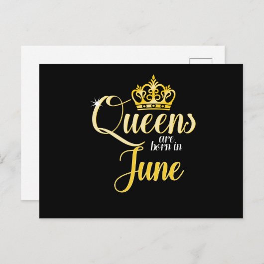 クイーン生まれは6月の女性の女の子の誕生日 シーズンポストカード (正面/裏面)
