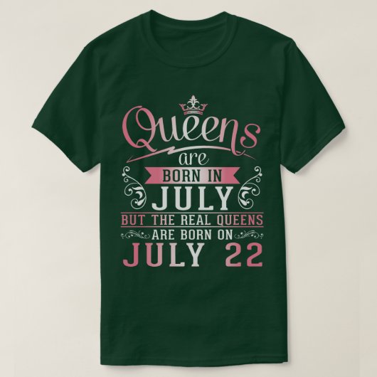 クイーン生まれは7月だが、クイーン実在はボーだ Tシャツ (デザイン正面)
