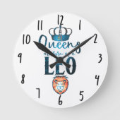 クイーン生まれはLEO〔占星術の〕十二宮図のサインとして7月威厳がある ラウンド壁時計 (正面)