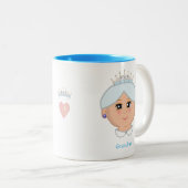 クイーン祖母（ライトブルークラウン） ツートーンマグカップ (正面右)