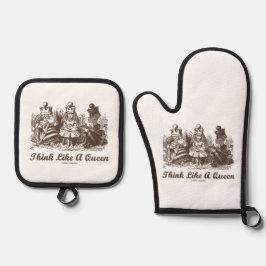 クイーン考えワンダーランドアドバイスアリスのユーモアのように 鍋つかみ&鍋敷きセット