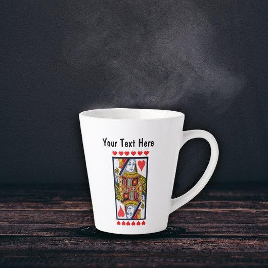 クイーン華美ズ遊カード明るい赤いハート カフェラテマグ