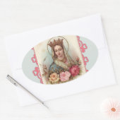 クイーン賛美マザーヴァージンメアリーバラ 楕円形シール (封筒)