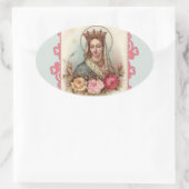 クイーン賛美マザーヴァージンメアリーバラ 楕円形シール (バッグ)