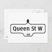 クイーン通りウエストトロント通りサイン ポストカード (正面/裏面)