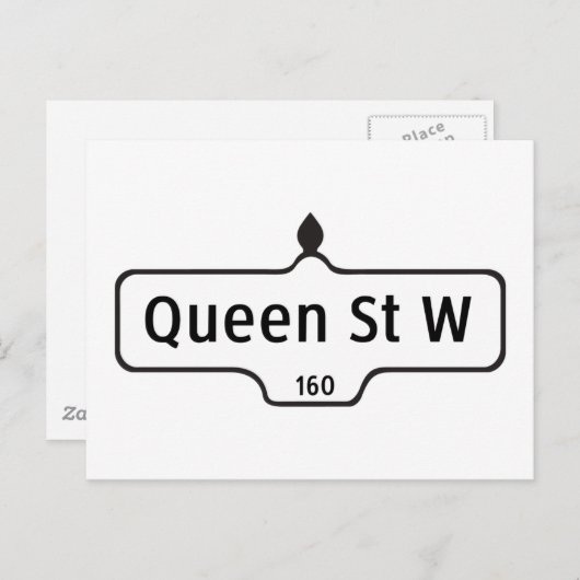 クイーン通りウエストトロント通りサイン ポストカード (正面/裏面)