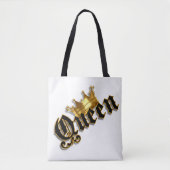 クイーン金ゴールドクラウンショッピングトートバッグ トートバッグ (正面)