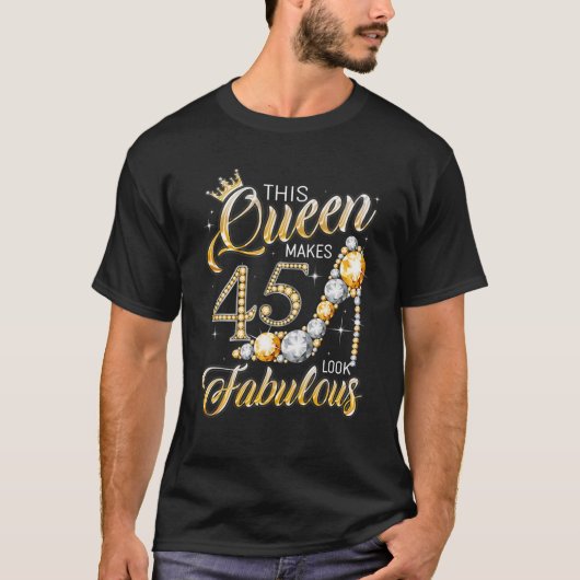 クイーン45素晴らしい45th誕生日ガールギフト45年 tシャツ (正面)