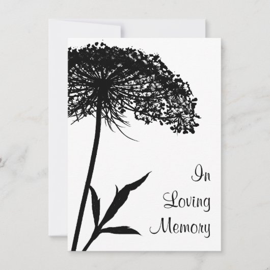 クイーン・アンズ・レースの葬儀・追悼式のお知らせ 招待状 (正面)