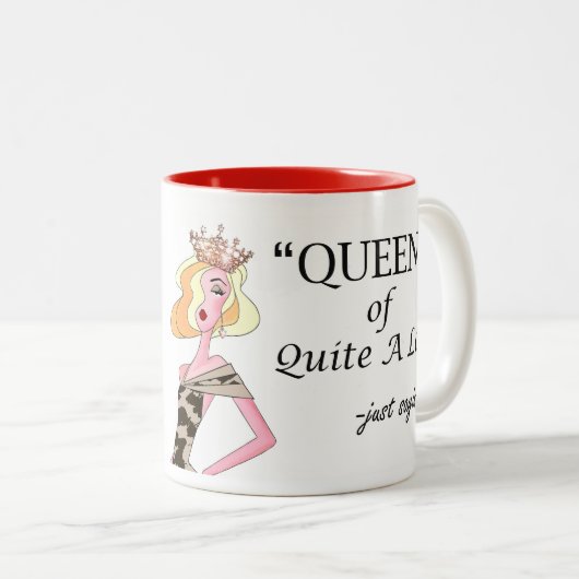 クイーン・オブ・かなりの量のコーヒー – Just sayin' Two-Tone Coffee ツートーンマグカップ (正面右)