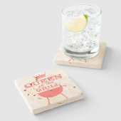 クイーン・オブ・ザ・グリル，ピンク ストーンコースター (横)