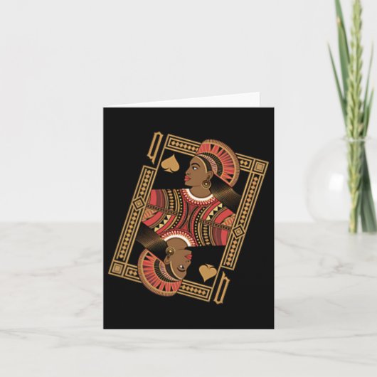 クイーン・オブ・スペードトランプのポーカーカードアフロ・アメリカン・ブラック・ヒース カード (正面)