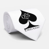 クイーン・オブ・スペードネックタイブラックオンホワイトQoS夢 ネクタイ (ロール)