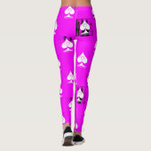 クイーン・オブ・スペードレギンスピンク市松模様にホワイトQoS レギンス (裏面)