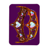 クイーン・オブ・ハートウォーム金ゴールドクラウンティアラ王室のパープル マグネット (縦)