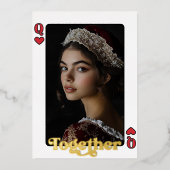 クイーン・オブ・ハートカスタムフォト・ヴァレンティーズ・デイ 箔シーズンカード (正面)