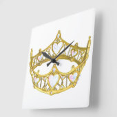 クイーン・オブ・ハートズの王冠の角時計 スクエア壁時計 (傾斜)