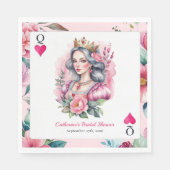 クイーン・オブ・ハートズ遊・カード・ピンク・ブライダルシャワー スタンダードランチョンナプキン (正面)