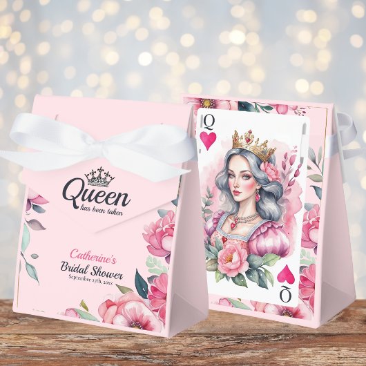クイーン・オブ・ハートズ遊・カード・ピンク・ブライダルシャワー フェイバーボックス