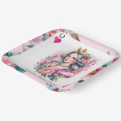 クイーン・オブ・ハートズ遊・カード・ピンク・ブライダルシャワー ペーパープレート (傾斜あり)