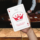 クイーン・オブ・ハートトランプのポーカーブライデスメイド提案カード 出欠カード