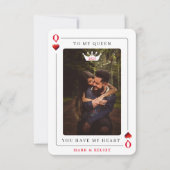 クイーン・オブ・ハートトランプのポーカー写真バレンタインデー カード (正面)