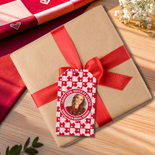 クイーン・オブ・ハートブライダルシャワー写真ありがとう ギフトタグ