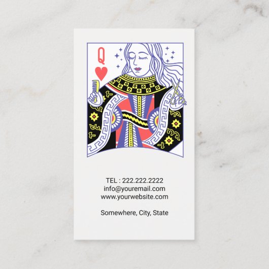 クイーン・オブ・ハート美容師美しいサロン#3 名刺 (裏面)