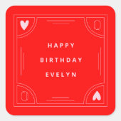 クイーン・オブ・ハート誕生日 スクエアシール (正面)