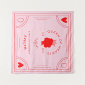 クイーン・オブ・ハート誕生日・バナー タペストリー (正面(横))