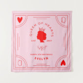 クイーン・オブ・ハート誕生日・バナー タペストリー (正面)