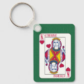 クイーン・オブ・ハート遊名前をカスタムするズ・カード キーホルダー (正面)