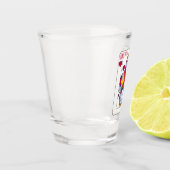 クイーン・オブ・ハート遊名前をカスタムするズ・カード ショットグラス (左)