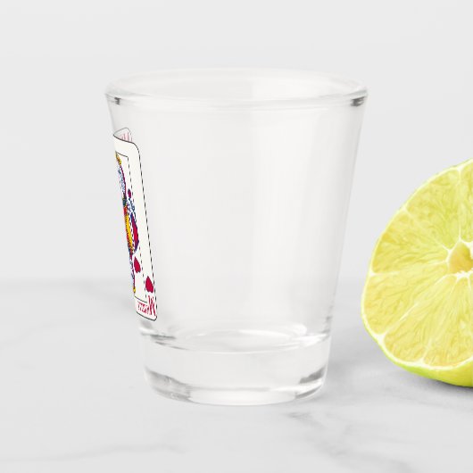 クイーン・オブ・ハート遊名前をカスタムするズ・カード ショットグラス (右)