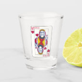 クイーン・オブ・ハート遊名前をカスタムするズ・カード ショットグラス (正面)