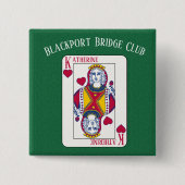 クイーン・オブ・ハート遊名前をカスタムするズ・カード 缶バッジ (正面)