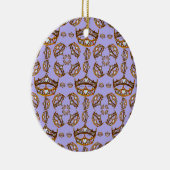 クイーン・オブ・ハート金ゴールドクラウンティアラスのペリウィンクル セラミックオーナメント (右)