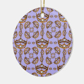 クイーン・オブ・ハート金ゴールドクラウンティアラスのペリウィンクル セラミックオーナメント (左)