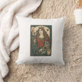 クイーン・オブ・ハート— アールヌーボー・ローズワークポートレート クッション (ブランケット)