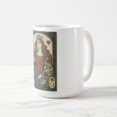クイーン・オブ・ハート— アールヌーボー・ローズワークポートレート コーヒーマグカップ (正面右)