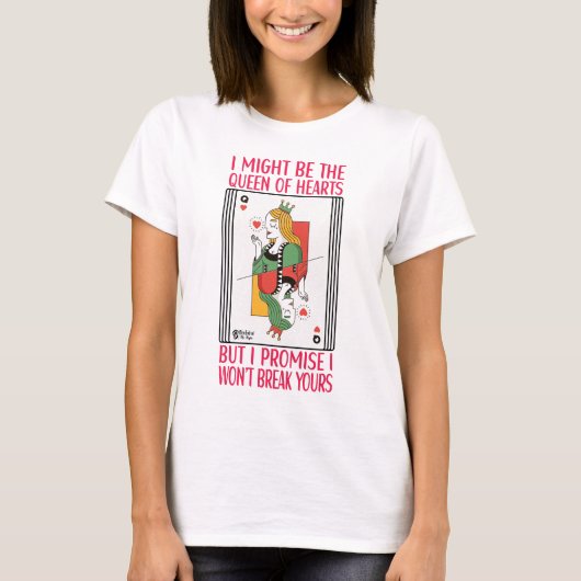 クイーン・オブ・ハート・ウィメンズホワイト Tシャツ (正面)