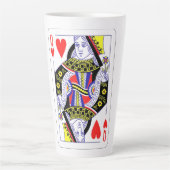 クイーン・オブ・ハート・オーバーサイズグラフィック、トランプ カフェラテマグ (正面)