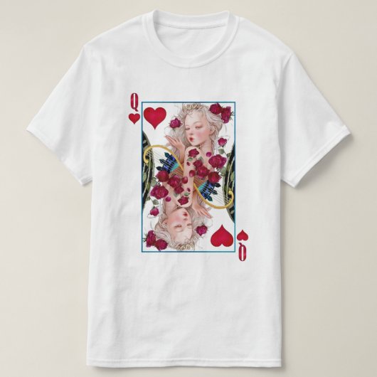 クイーン・オブ・ハート・オーバーサイズグラフィック、トランプ Tシャツ (デザイン正面)