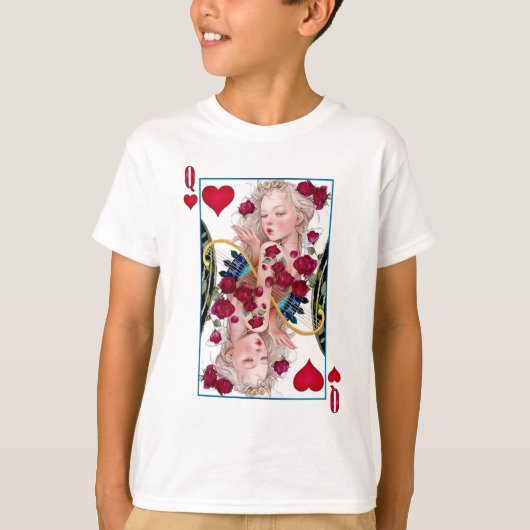 クイーン・オブ・ハート・オーバーサイズグラフィック、トランプ Tシャツ (正面)