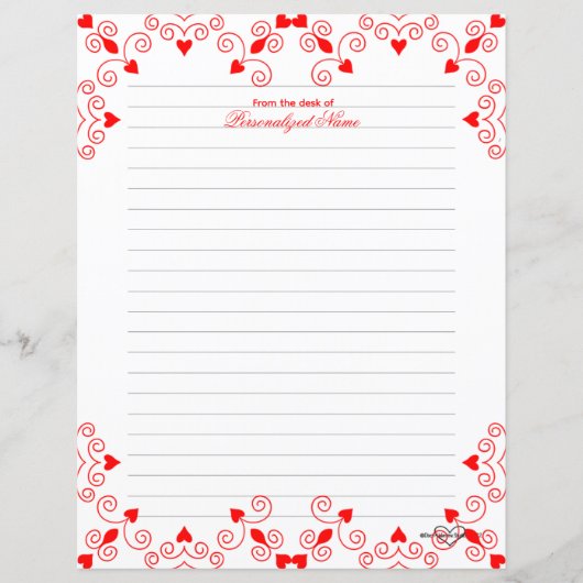 クイーン・オブ・ハート – 赤い裏地の紙・シート (正面)