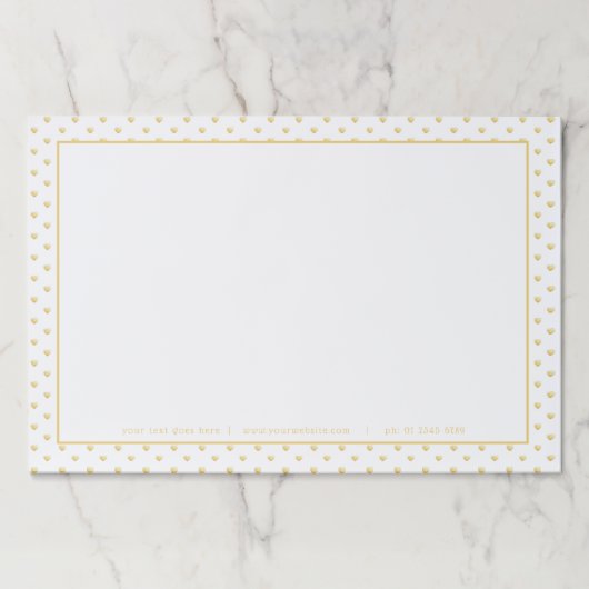 クイーン・オブ・ハート・金ゴールド・ハート・パターン ペーパーパッド (正面)